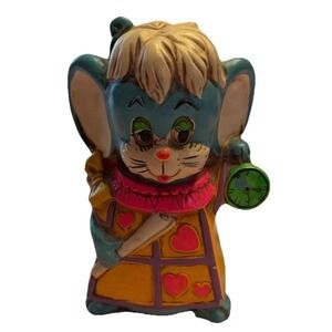 Vintage Kitschy Mouse Bank 60s Japan Josef Originals Holiday Fair MCM Whimsical